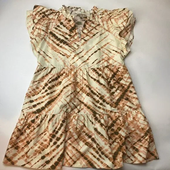 MARIE OLIVER Sema Dress Ruffle Crosshatch Size 8 - Picture 2 of 7